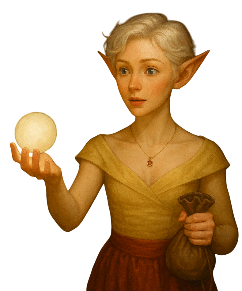 Nyx holding a glowing orb