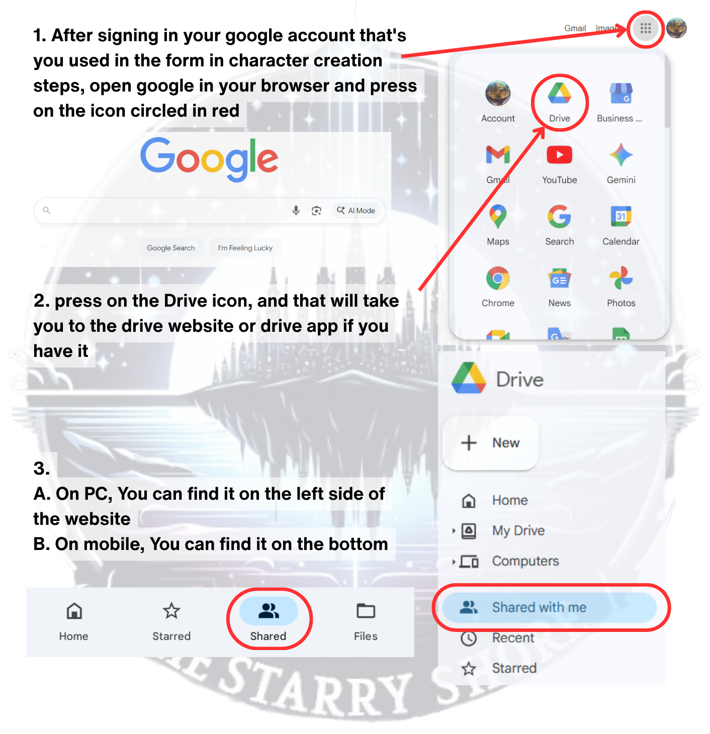 Google Drive 'Shared with me' example